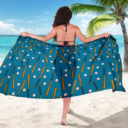 Baseball Pattern Print Design 01 Sarong Pareo Wrap