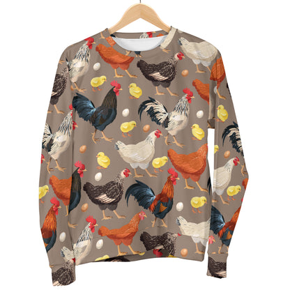 Chicken Evolution Pattern Women Long Sleeve Sweatshirt