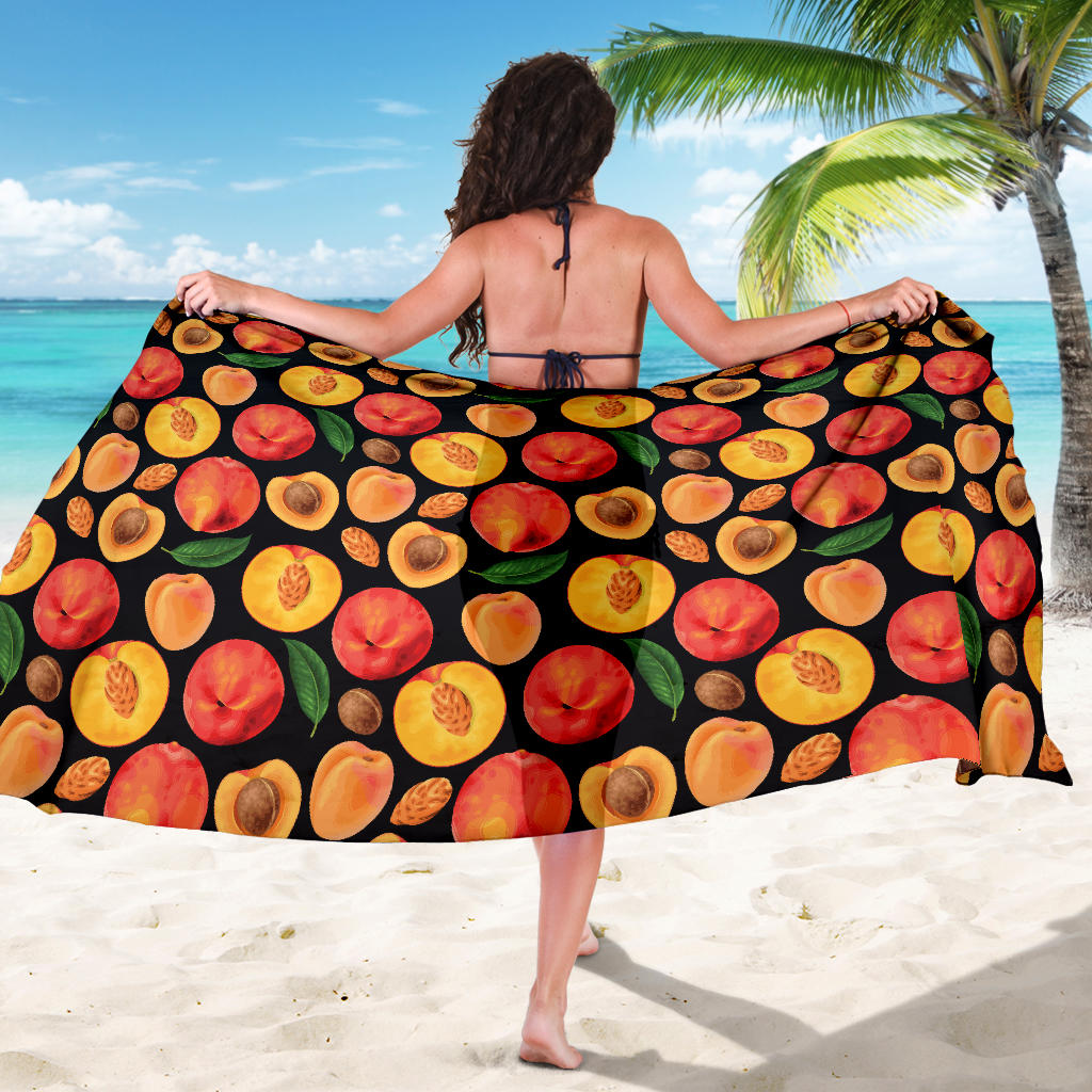 Peach Pattern Print Design A02 Sarong Pareo Wrap