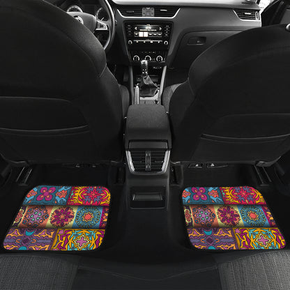 Mandala Style Design Print Car Floor Mats Front Back