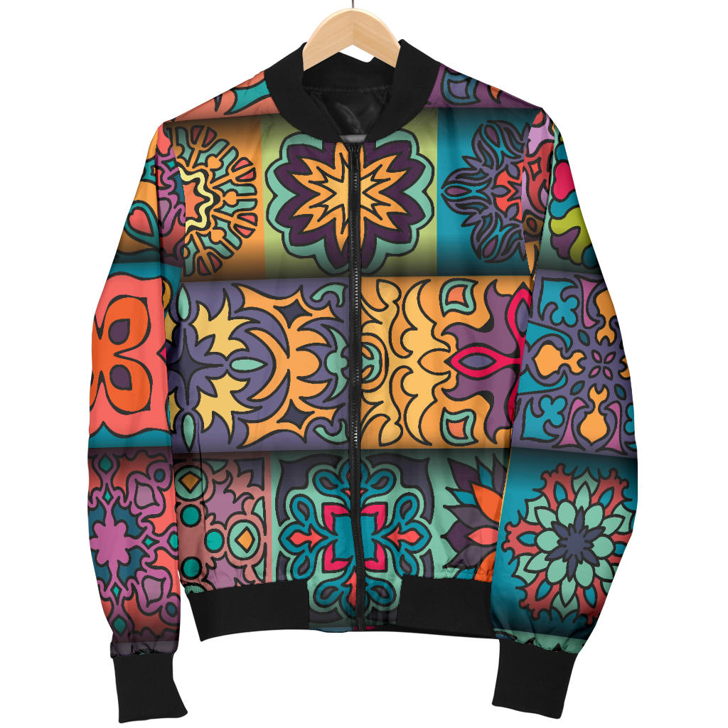 Mandala Style Design Print Men Bomber Jacket