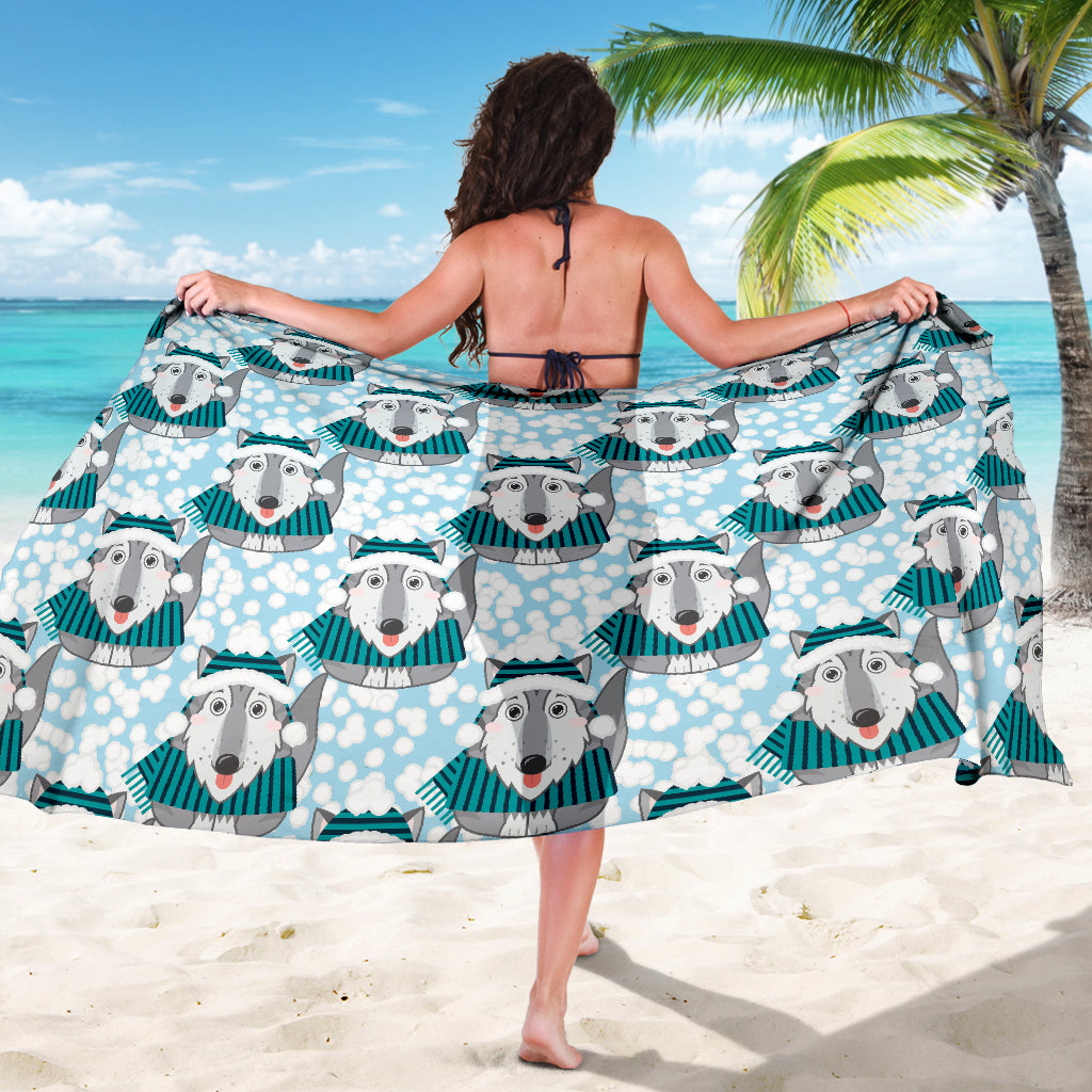 Alaskan Malamute Pattern Print Design 01 Sarong Pareo Wrap