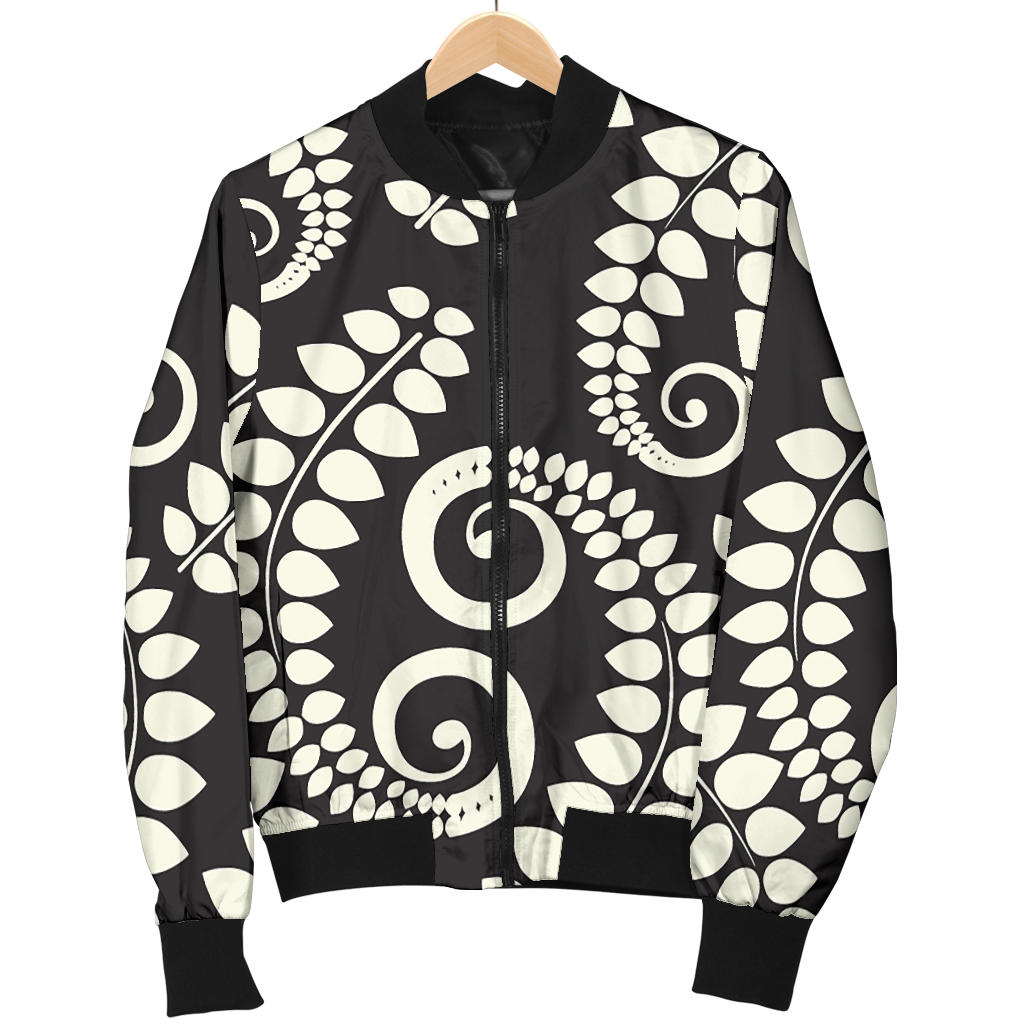 Fern Leave Print Pattern Men Bomber Jacket