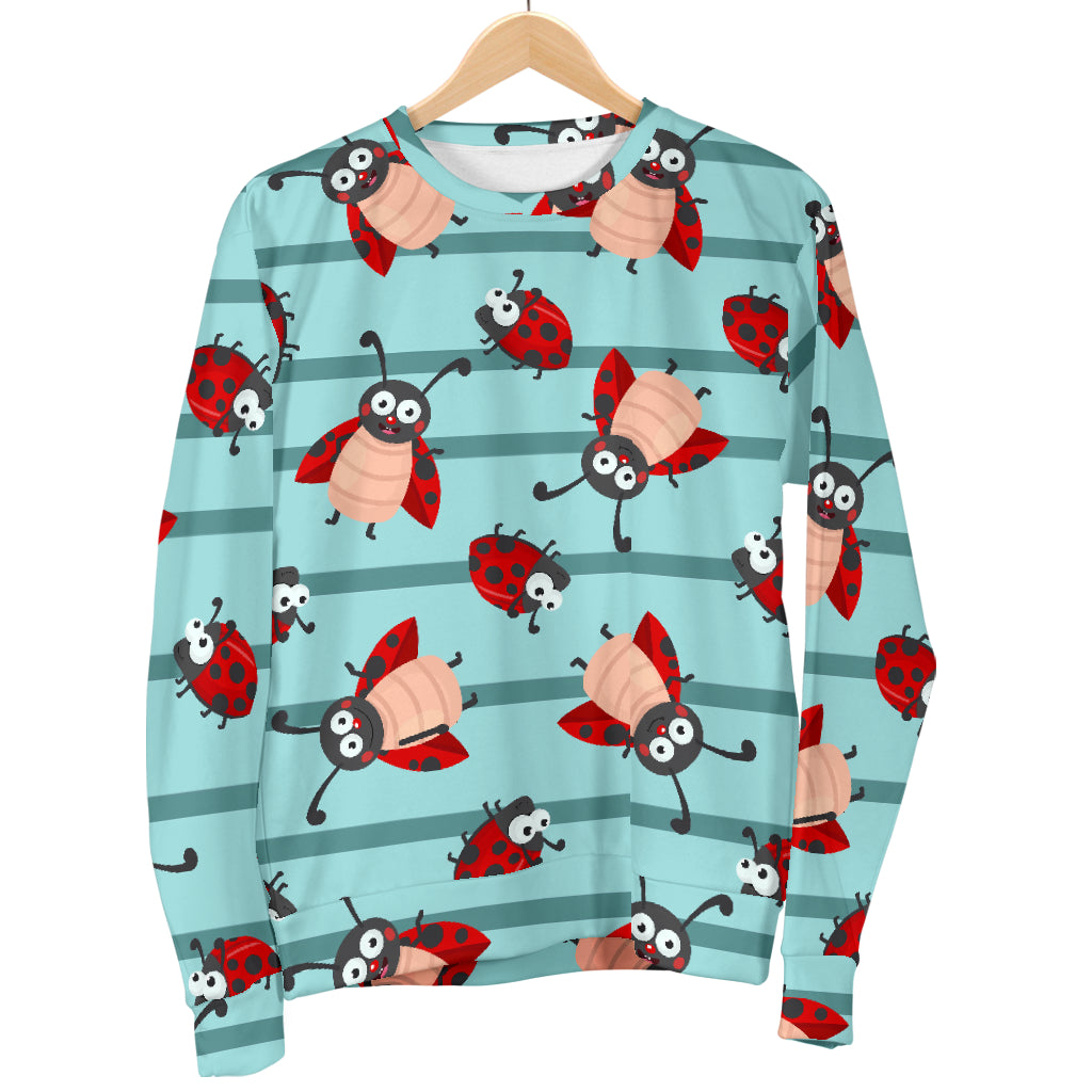 Ladybug Happy Print Pattern Women Long Sleeve Sweatshirt