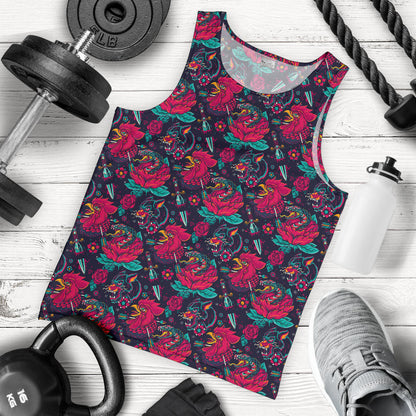 Old School Tattoo Print Men Tank Top