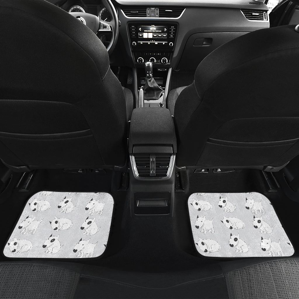 Bull Terrier hand draw Print Pattern Car Floor Mats Front Back