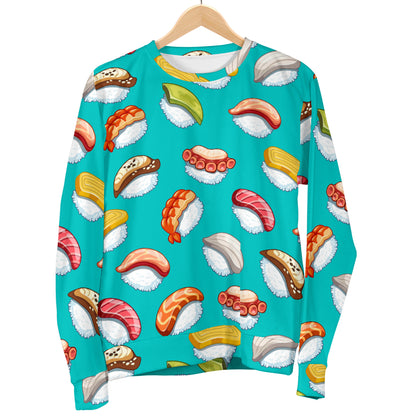 Sushi Themed Print Women Long Sleeve Sweatshirt