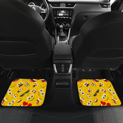 Emoji Face Print Pattern Car Floor Mats Front Back