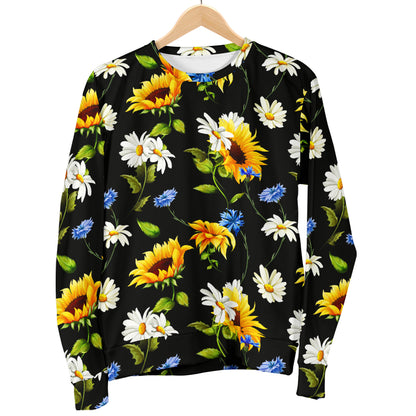 Sunflower Chamomile Bright Color Print  Men Long Sleeve Sweatshirt