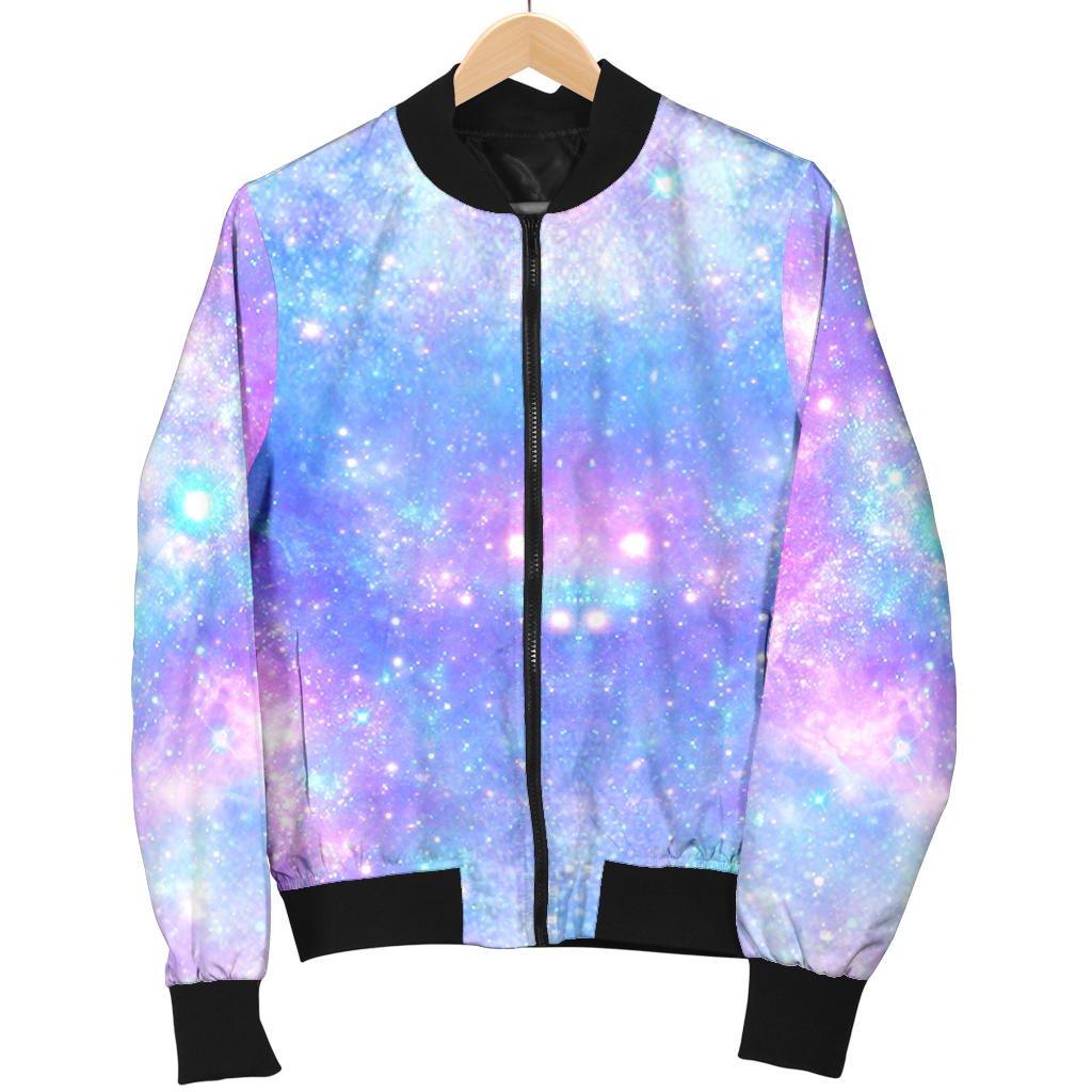 Galaxy Stardust Pastel Color Print Men Bomber Jacket
