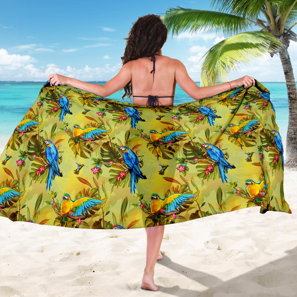 Parrot Pattern Print Design A02 Sarong Pareo Wrap