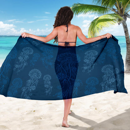 Jellyfish Pattern Print Design 01 Sarong Pareo Wrap