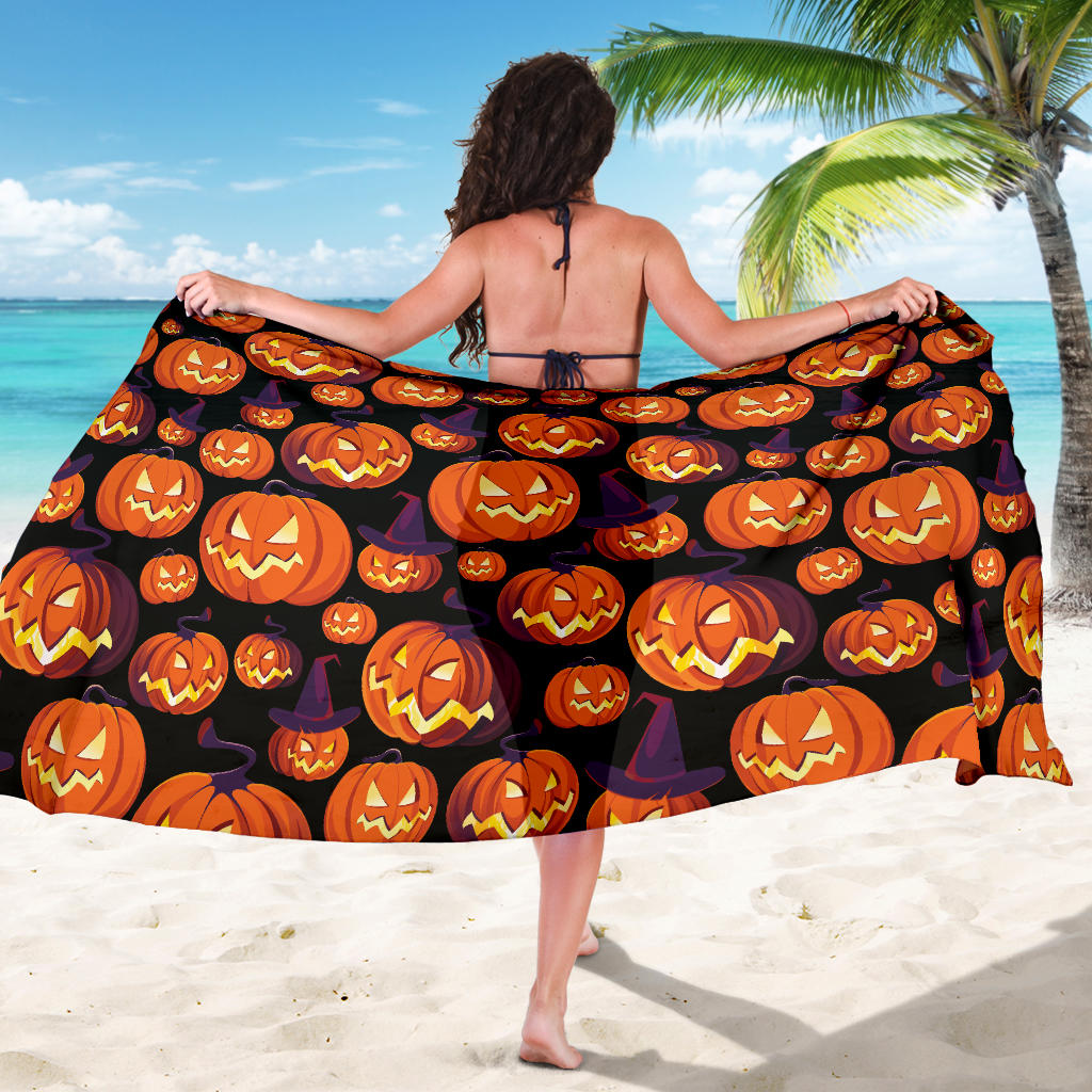 Halloween Pattern Print Design 04 Sarong Pareo Wrap