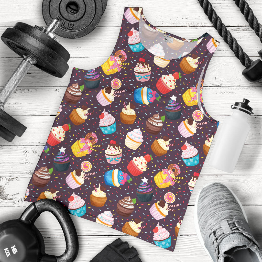 Cupcakes Party Print Pattern Men Tank Top