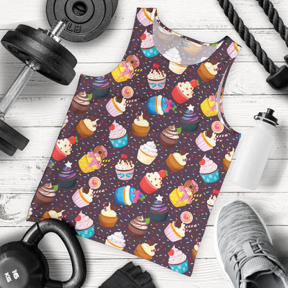 Cupcakes Party Print Pattern Men Tank Top