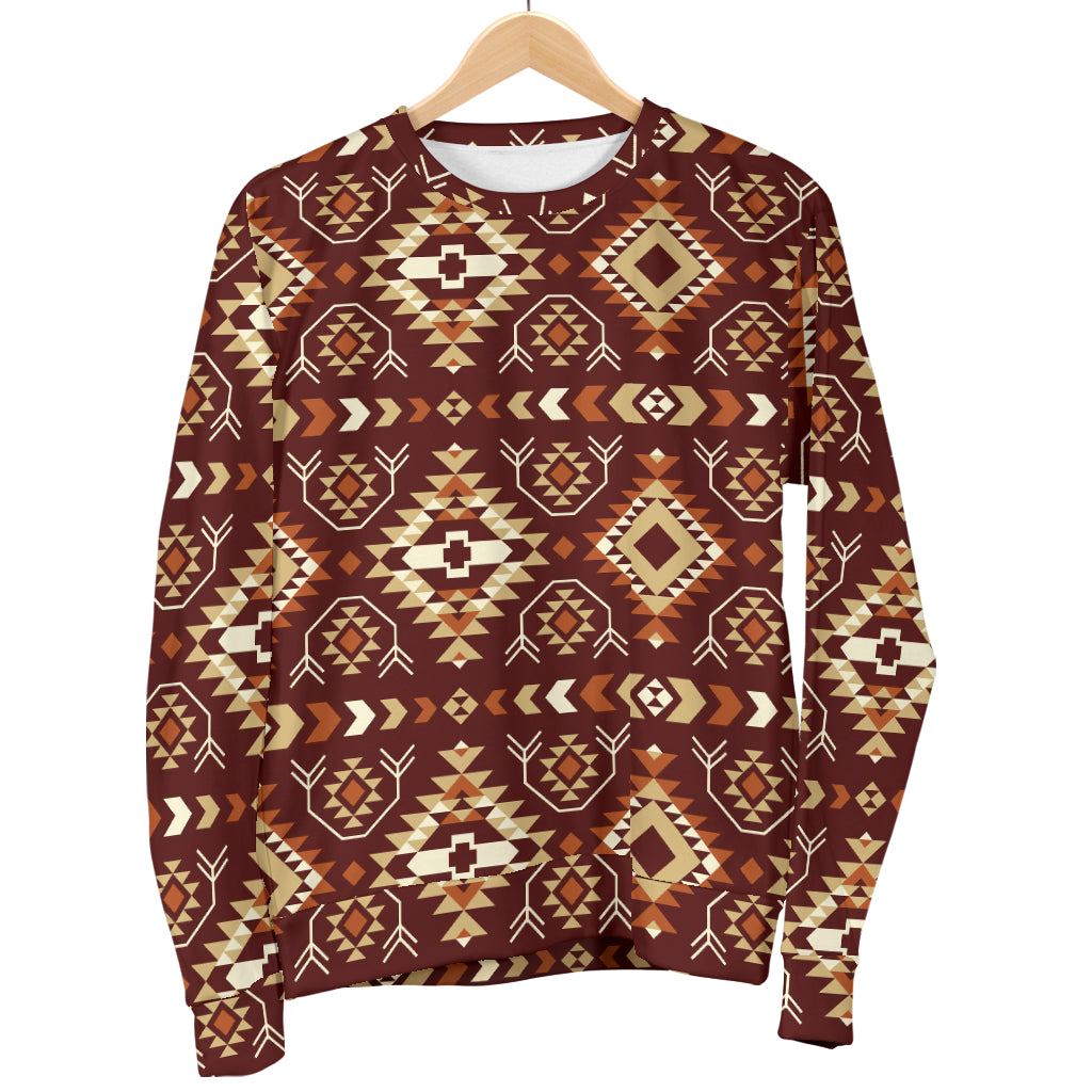 Navajo Native Color Print Pattern Men Long Sleeve Sweatshirt