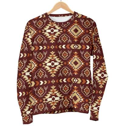 Navajo Native Color Print Pattern Men Long Sleeve Sweatshirt