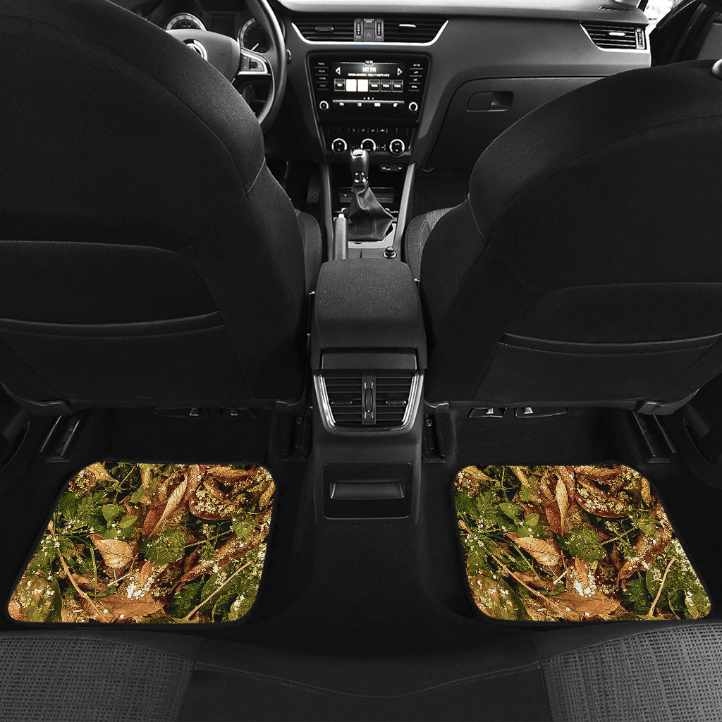Camo Realistic Tree Forest Texture Print Car Floor Mats Front Back