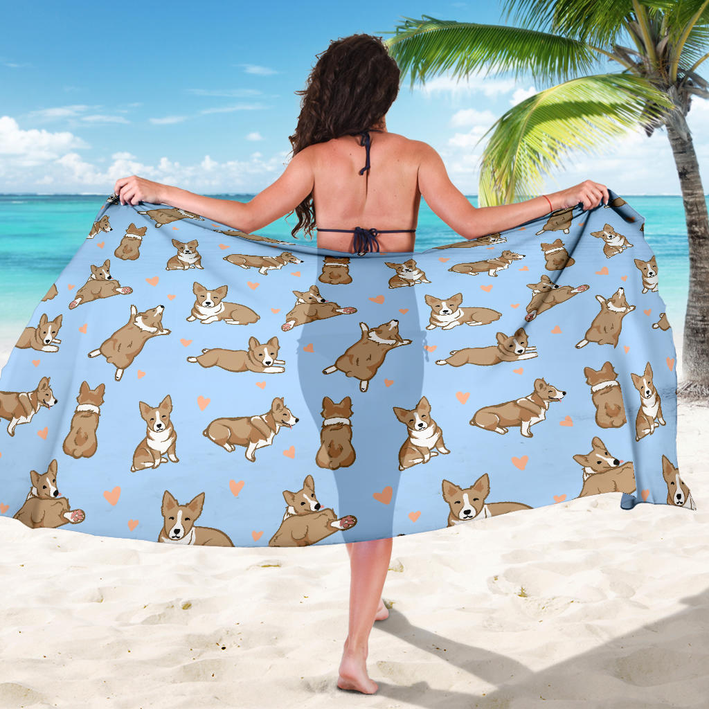 Pembroke Welsh Corgis Pattern Print Design A05 Sarong Pareo Wrap