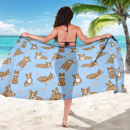 Pembroke Welsh Corgis Pattern Print Design A05 Sarong Pareo Wrap