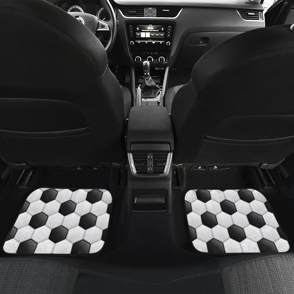Soccer Ball Texture Print Pattern Car Floor Mats Front Back
