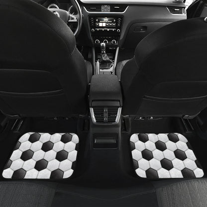 Soccer Ball Texture Print Pattern Car Floor Mats Front Back