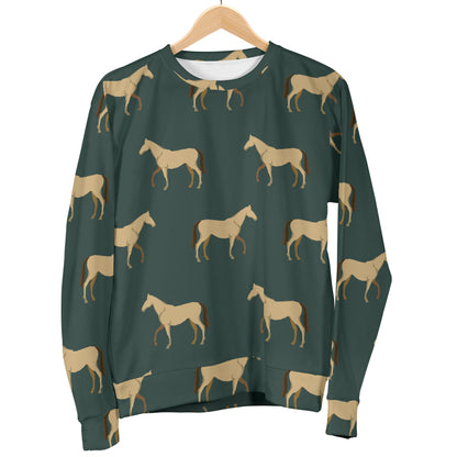 Horse Classic Themed Pattern Print Men Long Sleeve Sweatshirt