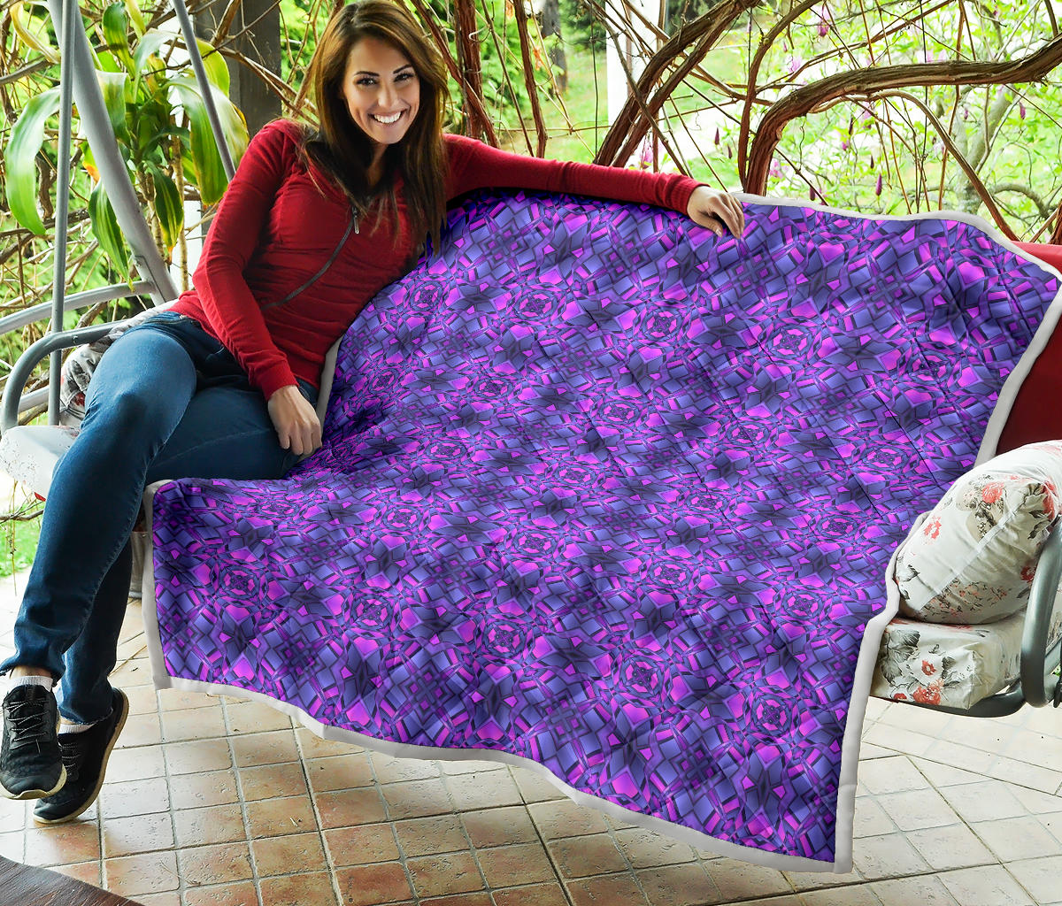 kaleidoscope Pattern Print Design Quilt Bedspread