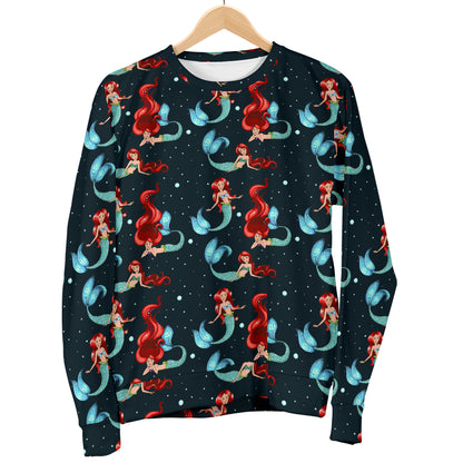 Mermaid Girl Themed Design Print Women Long Sleeve Sweatshirt