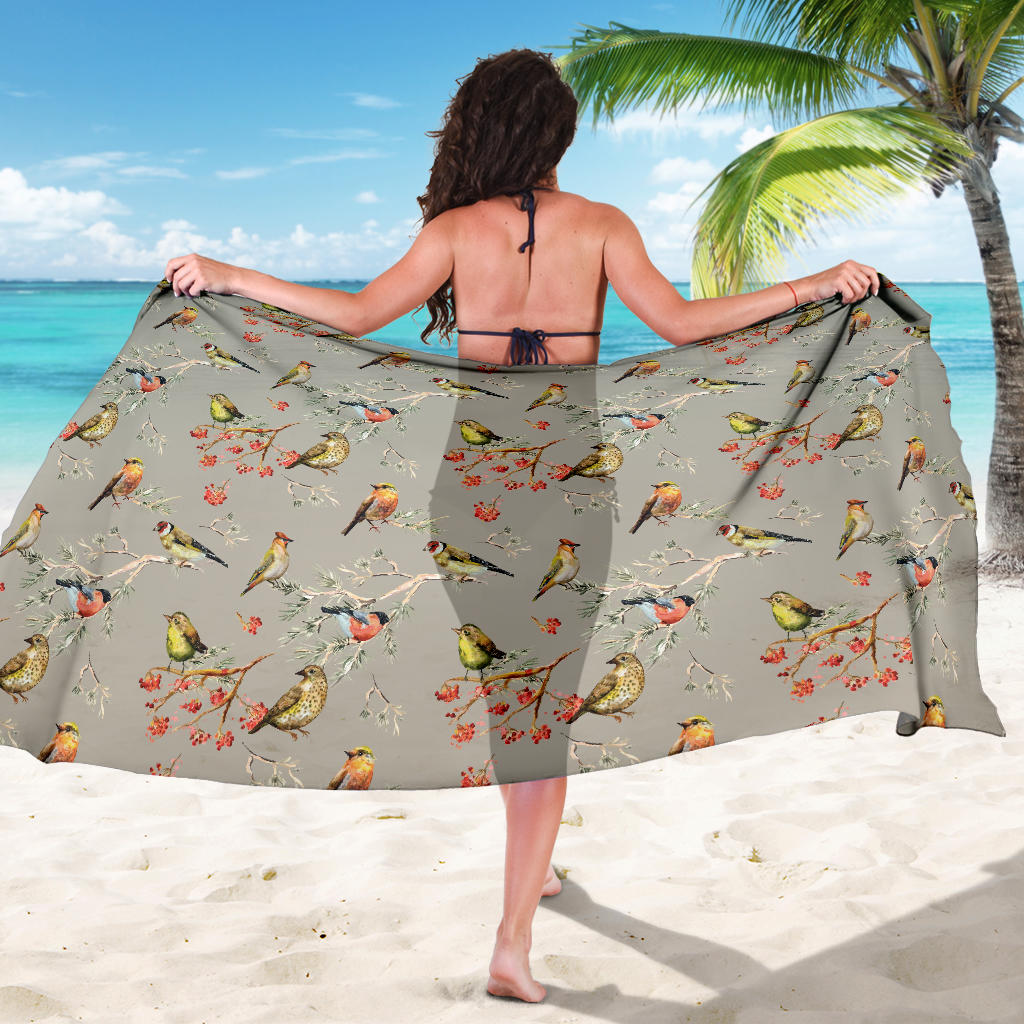 Birds Pattern Print Design 03 Sarong Pareo Wrap
