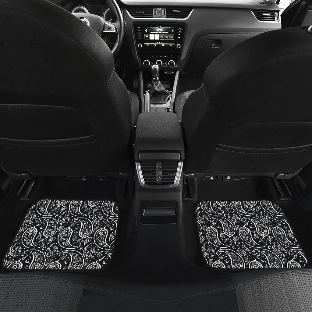 Paisley Black Design Print Car Floor Mats Front Back