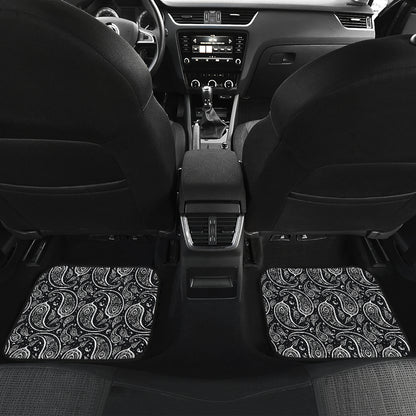 Paisley Black Design Print Car Floor Mats Front Back