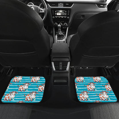 Cow Cute Print Pattern Car Floor Mats Front Back