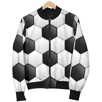 Soccer Ball Texture Print Pattern Men Bomber Jacket