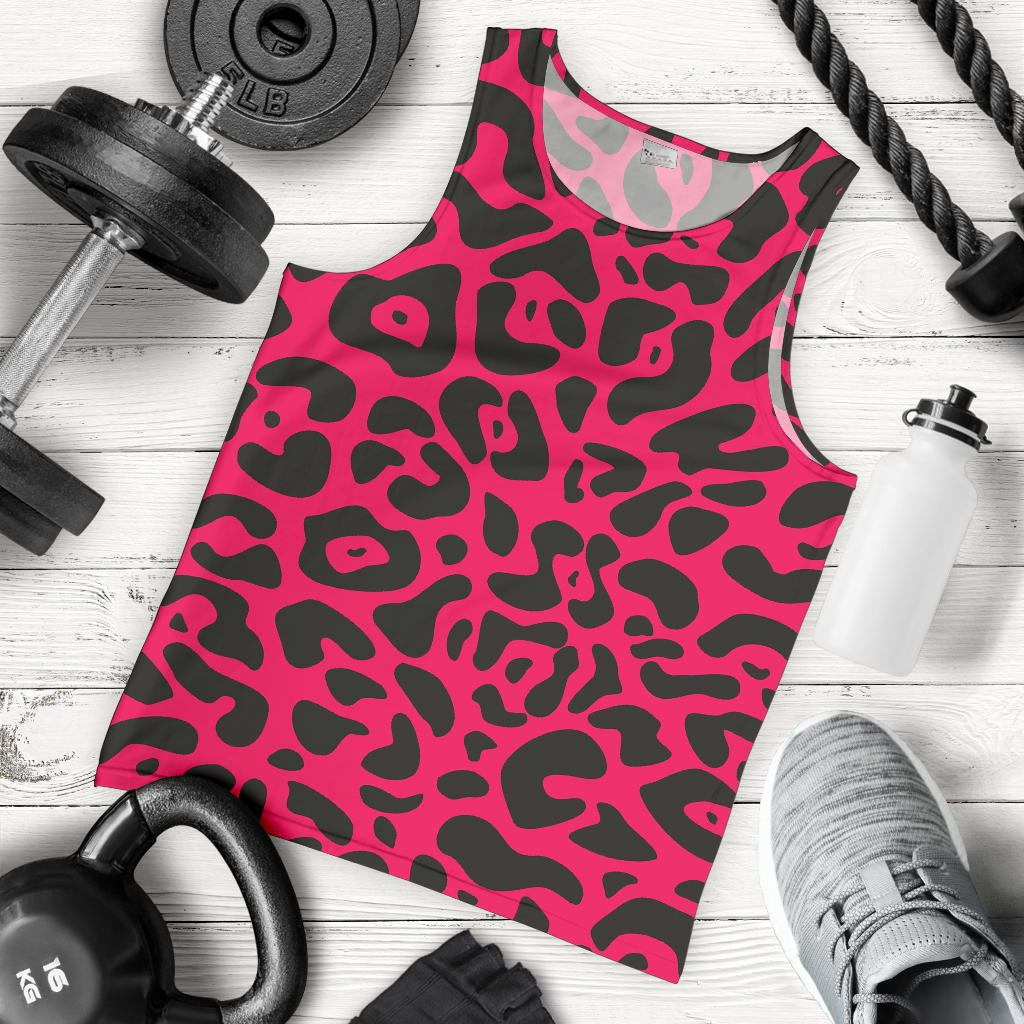 Cheetah Pink Print Pattern Men Tank Top