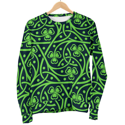 Shamrock Themed Print Women Long Sleeve Sweatshirt