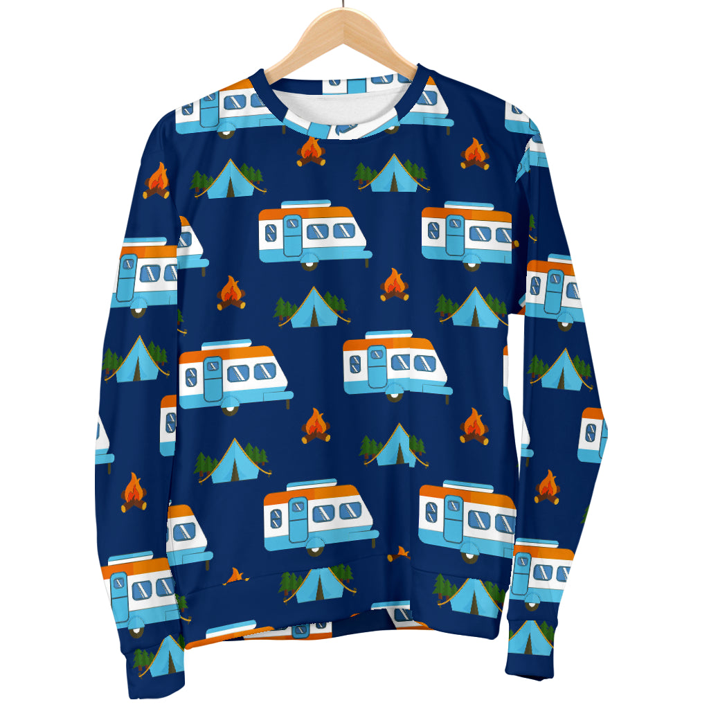 Camper Pattern Camping Themed No 3 Print Women Long Sleeve Sweatshirt