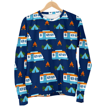 Camper Pattern Camping Themed No 3 Print Women Long Sleeve Sweatshirt
