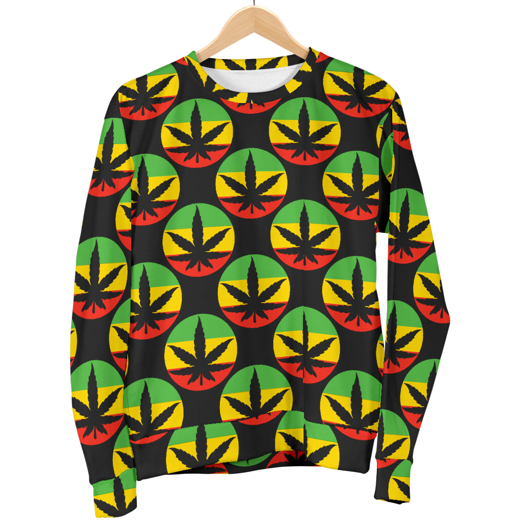 Rasta Reggae Color Design Men Long Sleeve Sweatshirt
