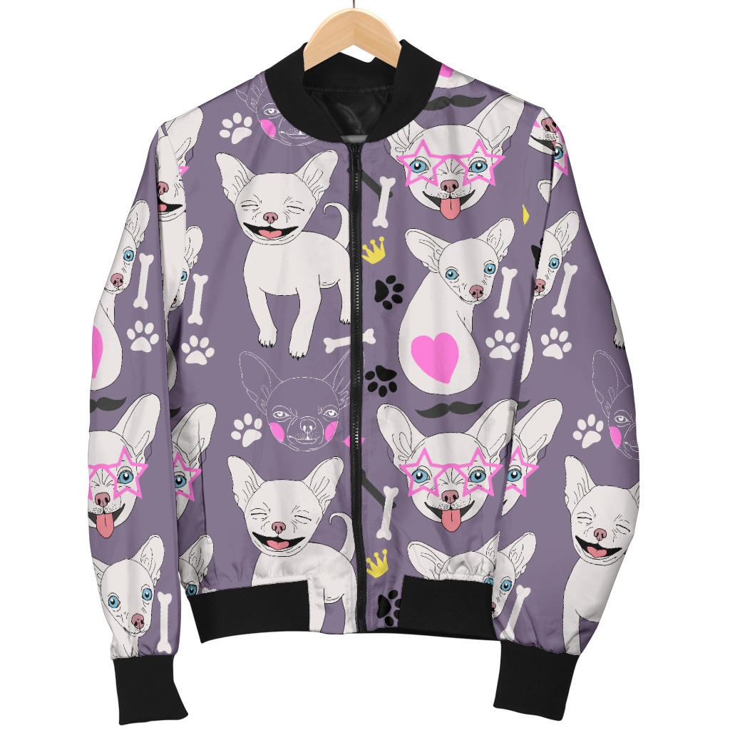 Chihuahua Happy Pattern Men Bomber Jacket