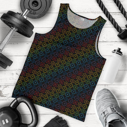 Chakra Colorful Symbol Pattern Men Tank Top