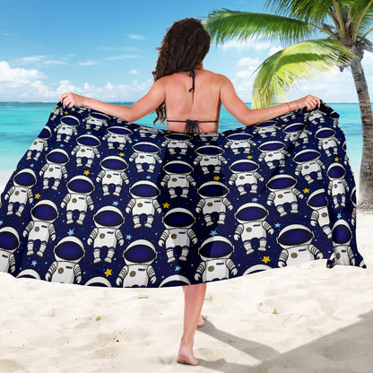 Astronaut Pattern Print Design 01 Sarong Pareo Wrap