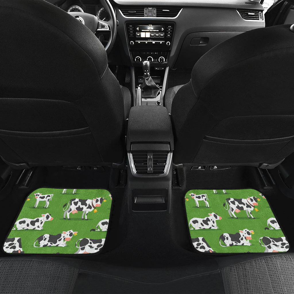 Cow Happy Print Pattern Car Floor Mats Front Back