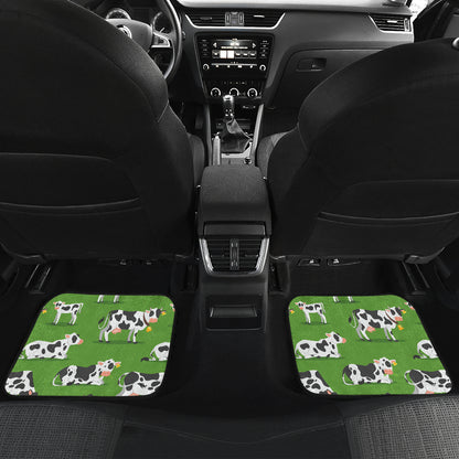 Cow Happy Print Pattern Car Floor Mats Front Back