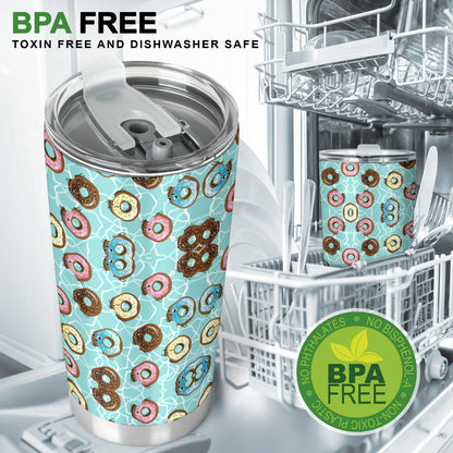 Emoji Donut Print Pattern Tumbler