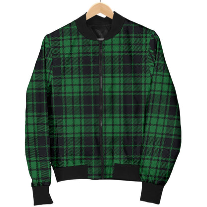 Green Tartan Plaid Pattern Men Bomber Jacket