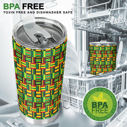 African Zip Zag Print Pattern Tumbler