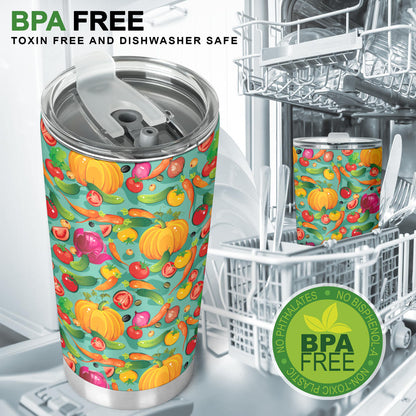 Vegan Colorful Themed Design Print Tumbler
