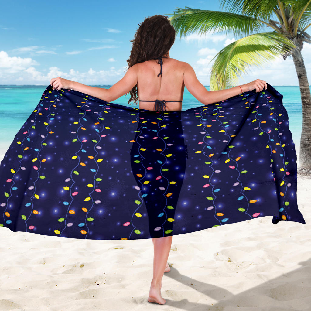 Christmas Light Pattern Print Design 03 Sarong Pareo Wrap
