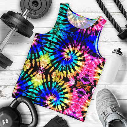 Tie Dye Rainbow Design Print Men Tank Top